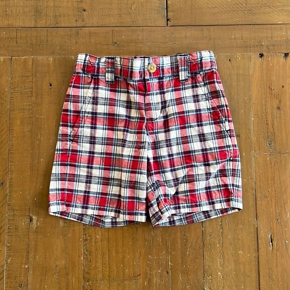 Janie and jack red plaid shorts